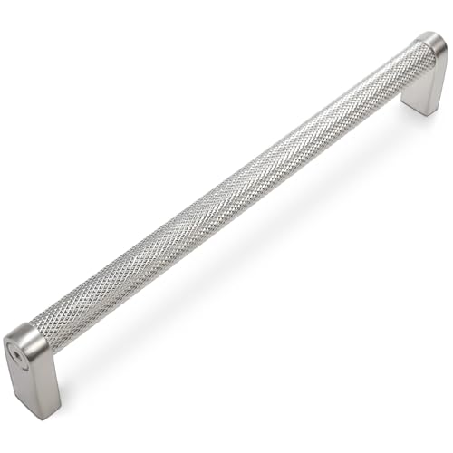 10 Pack 7-1/2 inch(192mm) Brushed Satin Nickel Kitchen Cabinet Handles Knurled Cabinet Pulls Silver Drawer Pulls Kitchen Cabinet Hardware Handles Drawer Pulls Dresser Handles - color: Brushed Satin Nickel, size: 7-1/2" Hole Center（192mm）