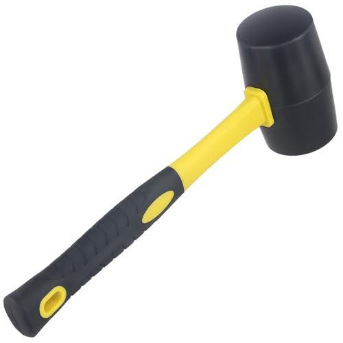 HOZEON 2 PCS 24oz Rubber Mallet Hammer, Durable Rubber Hammer with Non-Slip Handle for Tent Stakes, Woodworking, Flooring Installation and Camping