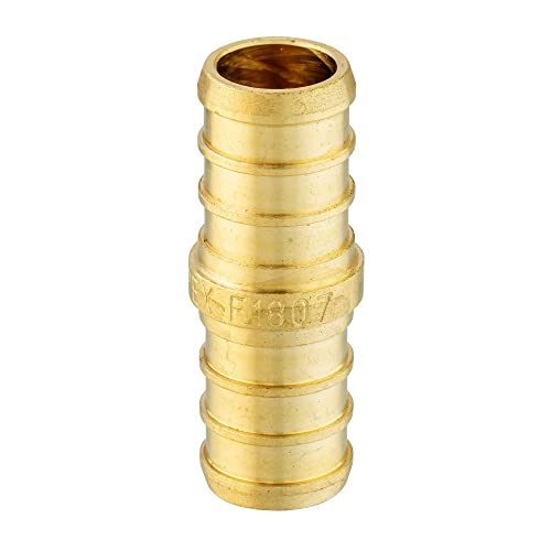 20-Pack EFIELD Pex 1/2" x 1/2"Straight Coupling Brass Crimp Fitting - size: Pack of 20, style: 1/2''x1/2''