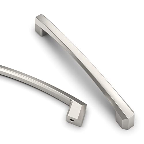 Asidrama 10 Pack 5 inch Brushed Satin Nickel Kitchen Cabinet Handles - color: Brushed Satin Nickel, size: 5" Hole Center(128mm)