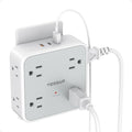 TESSAN PD 20W Surge Protector Outlet Extender with 8 Outlets Wall Charger - color: Grey, size: 1 USB-A+2 USB-C