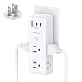 Surge Protector Outlet Extender with Rotating Plug, Multi Plug Wall Outlet - color: White, size: 2C1A, 1 Pack
