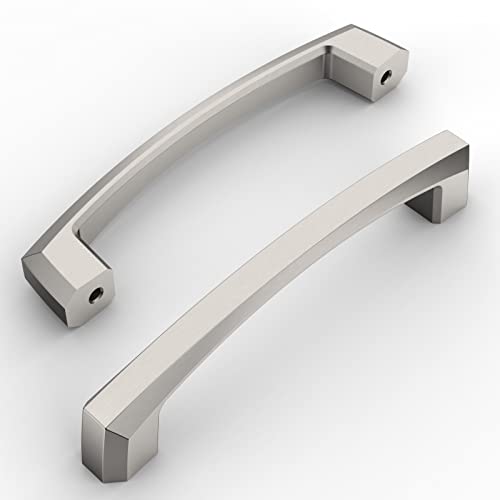 Amerdeco 10 Pack Brushed Satin Nickel Cabinet Pulls 4 Inch(102MM) Hole Centers Kitchen Cabinet Handles Hardware Kitchen Handles for Cabinets Cupboard Handles Drawer Pulls ZH0032 - color: Brushed Satin Nickel, size: 4"/102MM Hole Center