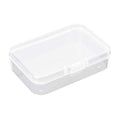 AKOAK Clear Polypropylene Rectangle Mini Storage Containers Box with Hinged Lid for Accessories,Crafts,Learning Supplies,Screws,Drills,Battery,Pack of 4 (3.26" x 2.12" x 0.7") - size: 3.26" x 2.12" x 0.7"