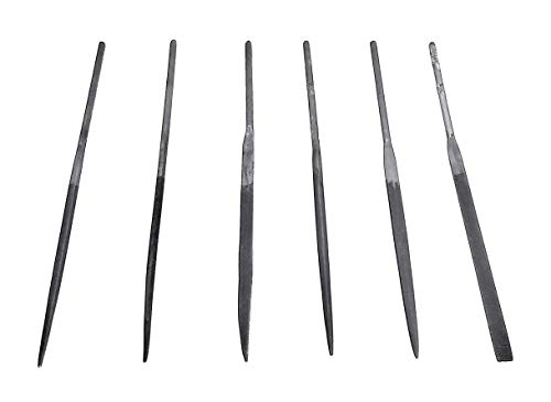 Excel Blades 6-Piece Mini File Set – High Carbon Steel Files for Woodworking, Jewelry, Cosplay, Metal & Hobby Use – Includes Flat, Half-Round, Round, Square, Knife & Equaling Files - style: File Set