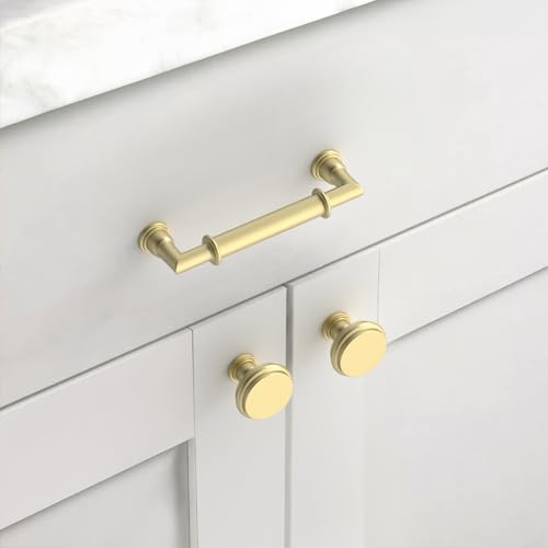 Asidrama 10 Pack 3.75 Inch(96mm) Brushed Gold Kitchen Cabinet Handles, Cabinet Pulls Kitchen Cabinet Hardware for Cupboard Drawer Pulls 2281 - color: Brushed Gold, size: 3.75" Hole Center