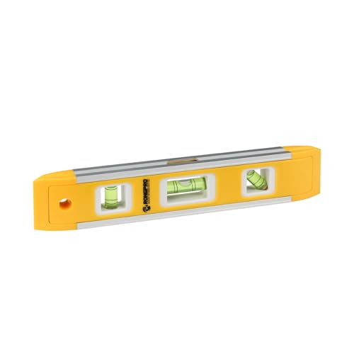 9 Inch Torpedo Level, Magnetic Box Level with 45°/90°/180° Bubbles, Shock Resistant Bubble Level Tool for Measuring - size: 1 PCS