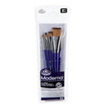 Royal & Langnickel Moderna, 5pc Wash Variety Brush Set for All Painting Mediums, Includes - Wash, Angular, Filbert, Shader & Spotter Brushes Purple - style: Wash Variety