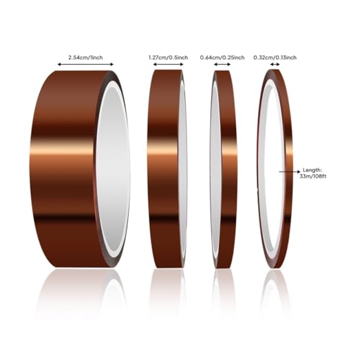 ELEGOO High Temp Tape, 4 Pack Polyimide High Temperature Resistant Tape
