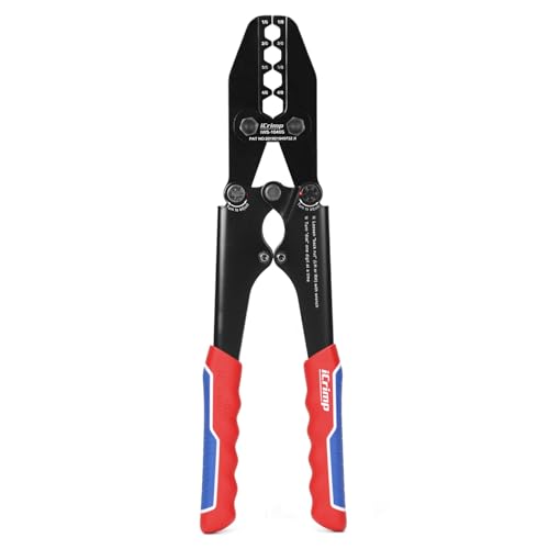 iCrimp Battery Cable Lug Terminal Crimping Tool, for 1/0, 2/0, 3/0, 4/0 Gauge, Battery Cable End, Heavy Duty Lug, Copper Wire Lug Crimper - size: AWG1/0-4/0