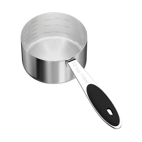 1PCS 1/2CUP(118ml) Dog Cat Food Scoop, Measuring Cup with Inner Scale - size: 1/2 cup