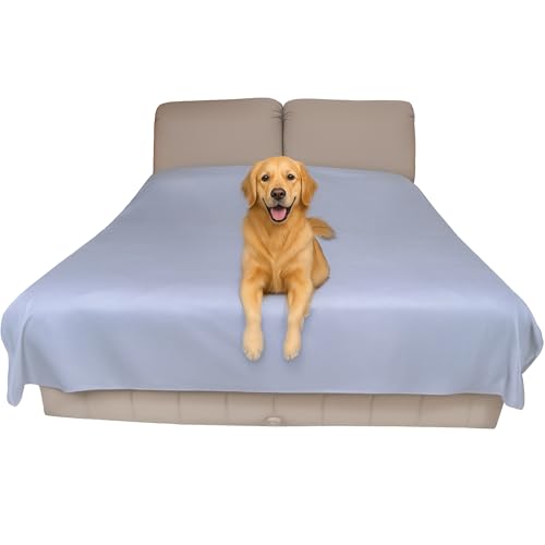 Thin Reversible Waterproof Protective Bed Cover (King Size, 100 x 96 inch), for Pets, Babies; Incontinence, Dirt, Drool - color: Gray, size: King 96 x 100 inch