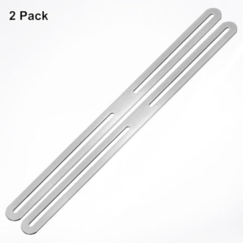 M METERXITY 2-Pack Flat Mending Plate Support 14.17x0.94in, Silver - color: Silver, size: 360 x 24mm