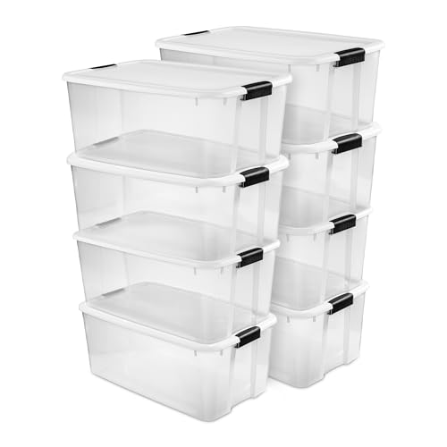 Sterilite Ultra Latch Box with Lids for Home and Office, 116 Quart, 8-Pack - size: 116 Quart