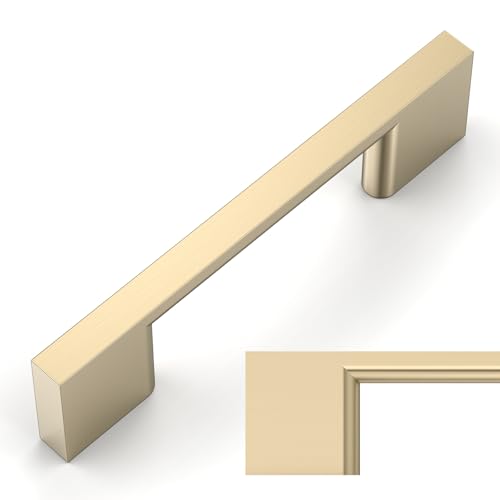 Amerdeco 10 Pack Brushed Brass Cabinet Pulls 3" - color: Brushed Brass, size: 3" hole center