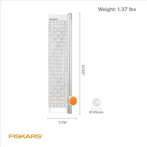 Fiskars 6" x 24" 2-in-1 Rotary Cutter for Fabric & Sewing Ruler - size: 24" x 6"