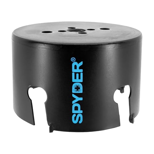 Spyder 4-1/2-Inch Diameter Carbide Tipped Hole Saw, for Fiber Cement Board, Wood, PVC, Plastic, Concrete Block, Ceramic Tile, and More (600046CF) - size: 4-1/2 inch