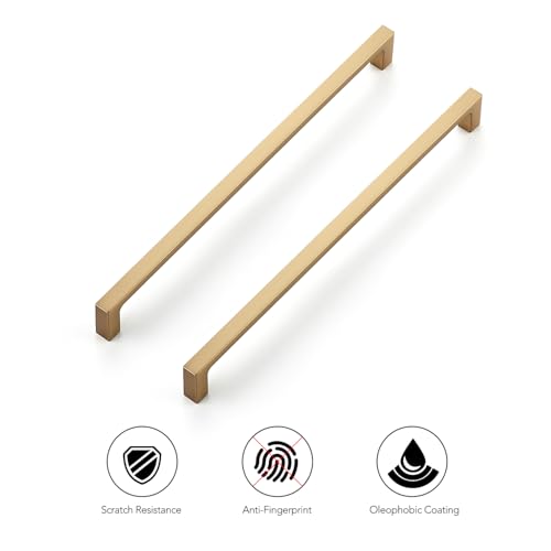 Ravinte Champagne Bronze Kitchen Square Cabinet Handles 10 Inch 10 Pack - size: 10 Inch hole