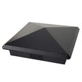 4.5x4.5 Aluminum Pyramid Post Cap for 4.5x4.5 Wood Posts - Heavy-Duty Cast, Rounded Safety Corners, Stainless Screws, Powder-Coated Black Deck & Fence Cap - size: 4.5" x 4.5"