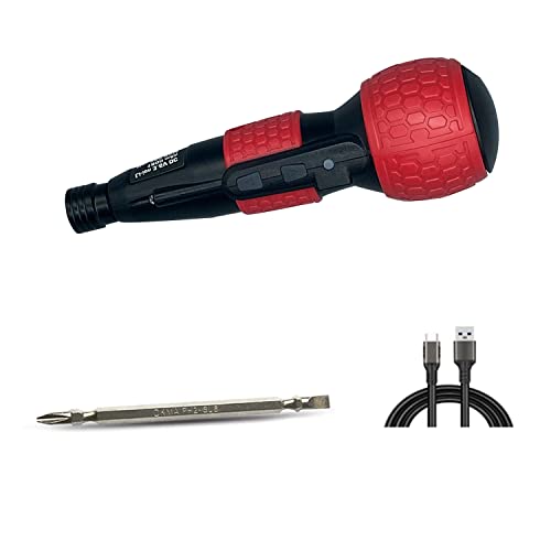 3.6V Cordless Electric Screwdriver USB-C Rechargeable LED Kit RED - color: Red