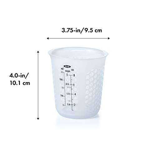 OXO GG 1 CUP SQUEEZE & POUR SILICONE MEASURING CUP, CLEAR - size: 1 Cup, style: Cup