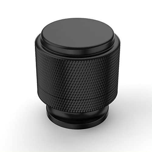 Asidrama 10 Pack Matte Black Kitchen Cabinet Knobs - Knurled Dresser Drawer Cabinet Hardware Zinc Knobs for Dresser Drawers - color: Matte Black, style: 10 Pack