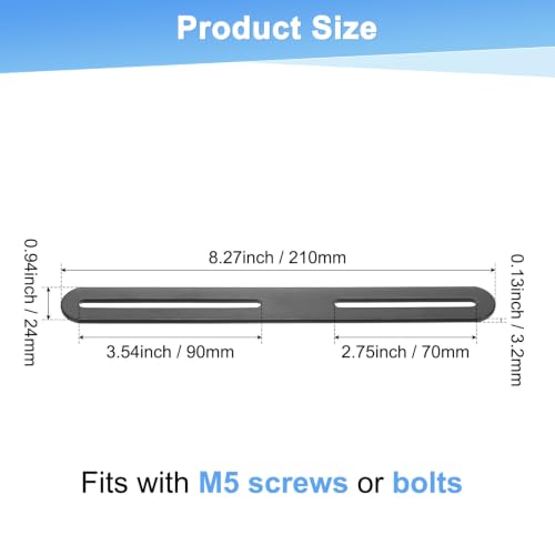 M METERXITY 2-Pack Flat Mending Plate Support 8.27x0.94in, Black - color: Black, size: 210 x 24mm