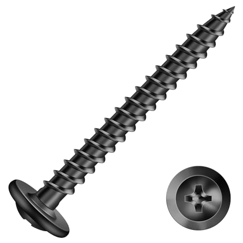 #8 x 1-1/2" Wood Screw 500Pcs Alloy Steel Standard Thread Truss Head Fast Self Tapping Black Oxide by SG TZH - color: Black - Alloy Steel, size: #8 x 1-1/2"