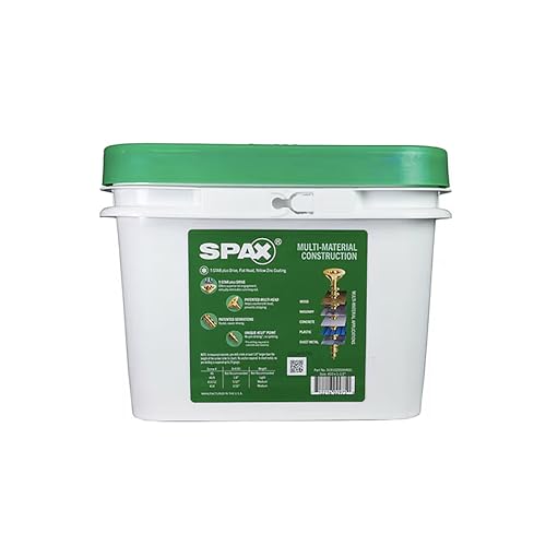 SPAX #10 x 1-1/2" Interior Flat Head Wood Screws Construction Framing Torx T-Star Plus (2500 EA) Bulk Pail Includes 4 Bits Countersunk Flush Finish - size: #10 x 1-1/2"