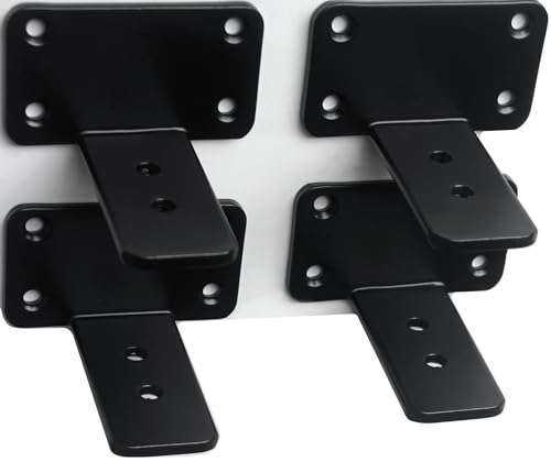4 Pack - 3 inch Black Hidden L Shelf Bracket (1/5 Inch Thicked) Iron Floating Shelf Brackets Rustic Industrial Metal Brackets for Shelf Support - size: 3 Inch, style: Black 4 Pack