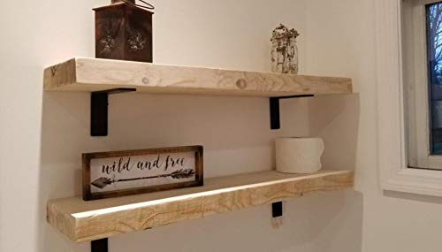 Premium Heavy-Duty Shelf Brackets - Quarter Inch (1/4') Thick - Rustic Industrial Modern Farmhouse Black Iron Finish Shelf Holder Hanger Bracket w/ Hardware, 4-PK - Multiple (6' x 4') - size: 6" x 4", style: L Bracket