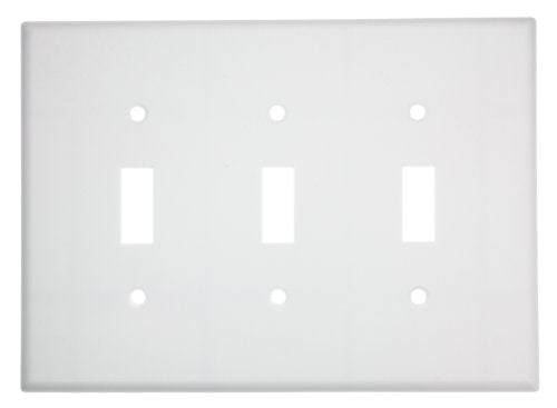 Leviton 3-Gang Toggle Device Switch Wallplate, Midway Size, 80511-W, White