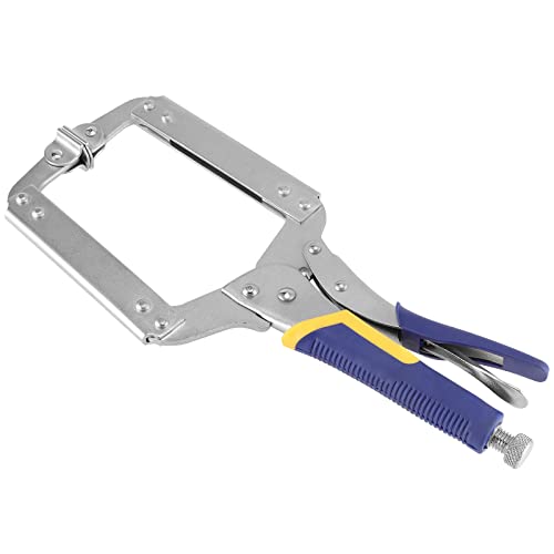 HOZEON 3 PCS 14 Inch C Clamp Locking Pliers, Heavy Duty Welding C Clamp Pliers with Swivel Pads, Vise Grip Locking Pliers Face Clamps for Woodworking, Welding, Building - size: 3 PCS 14 In