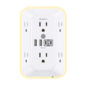Addtam Surge Protector, 6 Outlet Extender with Night Light and 4 USB Ports | Multi Plug Wall Outlet, Electrical Outlet Splitter, 3-Sided 1800J Power Strip for Home/Dorm/RV, All-in-one, Easy to Install