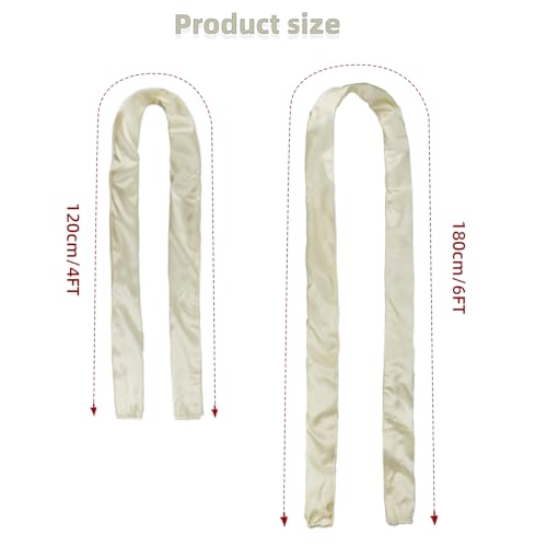 2 Pack Satin Fabric Cord Cover Wire Cord Cover for Lamps Light Fixtures Lighting Wires Cable Management Hides Cables 6 Feet and 4 Feet Cable Sleeve