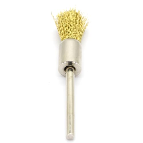 20PCS Brass Wire Brushes - Metal Rust Removal, Cleaning, and Polishing - 8mm Diameter, 1/8″ (3mm) Shaft - Removes Burrs, Dust, and Oxide Layer - Handles Rough Surfaces - Rotary Tool Accessories - style: Brass Wire Brush 3*8mm 20PCS