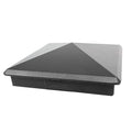 6x6 Aluminum Pyramid Post Cap for True 6x6 Wood Posts (Full 6") — Heavy-Duty Cast, Rounded Safety Corners, Stainless Screws, Powder-Coated Black Deck & Fence Cap - size: 6x6 Inch