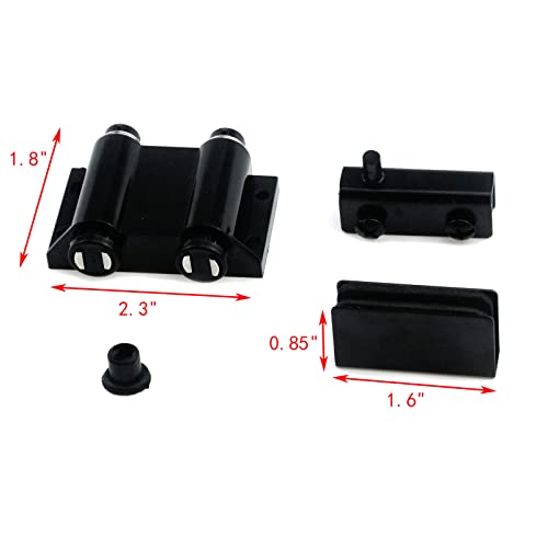 Glass Door Pivot Hinge Glass Door Magnetic Catch with Clamp Set - color: Black