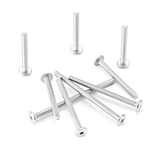 M3 x 30mm 35mm 40mm 45mm 50mm Flat Round Head Hex Socket Cap Screws Bolts, Furniture Screws, 304 Stainless Steel, Metric Fully Threaded, Allen Hex Drive, Bright Finish, Assortment Kit 100PCS - size: M3 x 30/35/40/45/50mm (100PCS)