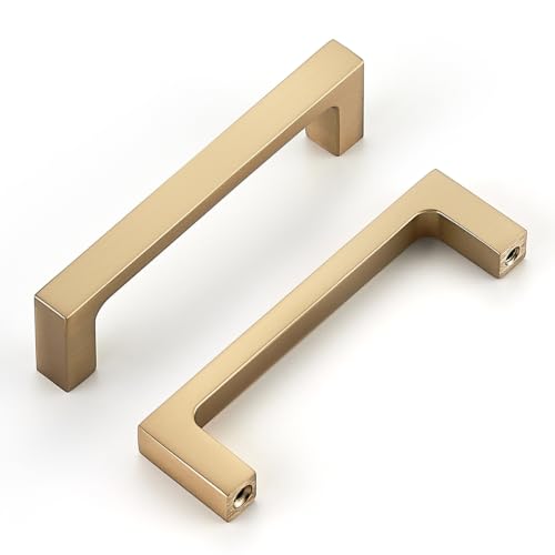 Ravinte Champagne Bronze Kitchen Cabinet Solid Handles,3-1/2 Inch,5 Pack - color: Champagne Bronze, size: 3-1/2 Inches Hole Center
