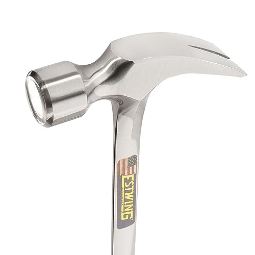 ESTWING Framing Hammer - 30 oz Long Handle Straight Rip Claw with Smooth Face & Shock Reduction Grip - E3-30S,Silver - size: 30 oz, style: Smooth Face