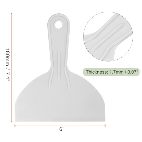 HARFINGTON 10pcs Putty Scraper 5.9" Width 1.7mm Thin Flexible Plastic Putty Knives for Taping Drywall Spreading Painting Wall Scratching Gray - size: 5.9"