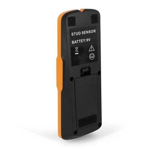Stud Finder Wall Detector, Electronic LED Sensing Scanner with Audio Alert and Marking Notch for Drywall Plywood Shock Plastic Yellow 1 Pack - color: Orange