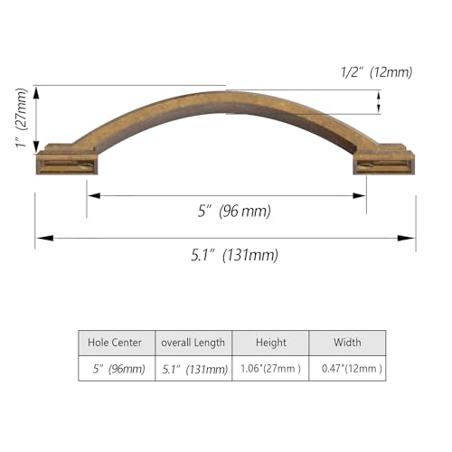 10 Pack Antique Brass Cabinet Pulls 3.75 Inch Kitchen Cabinet Handles - color: Antique Brass, size: 3.75 inch（96mm）, style: 10 Pack