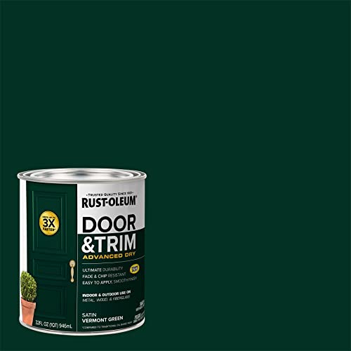 Rust-Oleum Stops Rust Door & Trim Paint, Satin Vermont Green - color: Satin Vermont Green