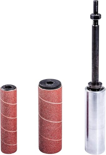 Portable Spindle Sander Hand-Held Rubber Sanding Drum for Drill 4-1/2" x 1-1/2" and 4-1/2" x 1" Hand Drum Sander (Silvery) - color: Silvery