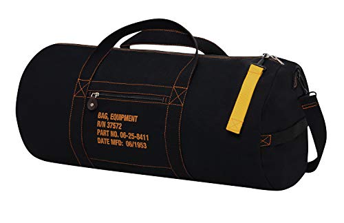 Rothco Canvas Equipment Bag, Heavyweight Cotton Carryall - color: Black, size: 24 Inches