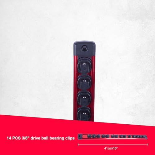 Magnetic Socket Holder Organizer Set - color: Black Red Green, size: 1/2 1/4 3/8(3PC）