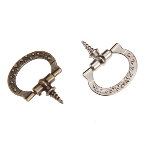 dophee 10Pcs Mini Cabinet Pulls, Self-Tapping Screws Knobs, Antique Bronze - color: Antique Bronze