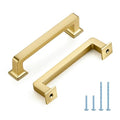 HOME EDIT Brushed Gold Cabinet Handles Zinc Pulls 3-3/4 Inch 5 Pack - color: Brushed Gold, size: 3-3/4 inches Hole Center